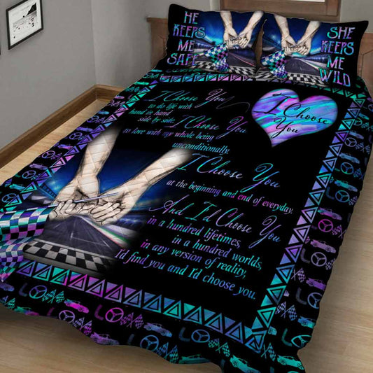 I Choose You - Racing Quilt Bed Set