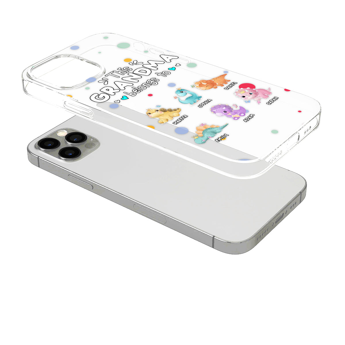 This Grandma Belongs To - Gift for grandma, aunt, uncle, grandpa, mom, dad - Personalized Clear Phone Case
