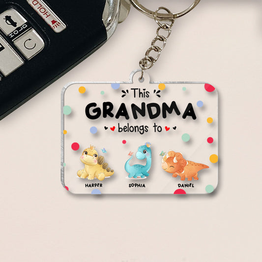 This Grandma Belongs To - Personalized Grandma Transparent Transparent Keychain