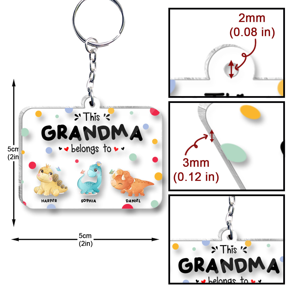 This Grandma Belongs To - Personalized Grandma Transparent Transparent Keychain