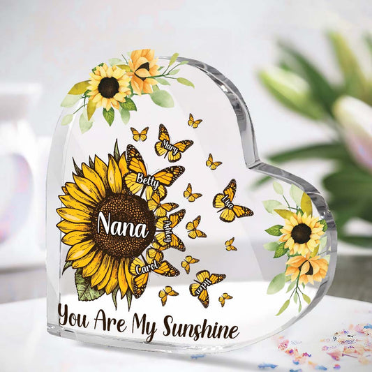 Beautiful Sunflower My Greatest Blessings - Gift for grandma, mom, aunt - Personalized Custom Shaped Acrylic Plaque