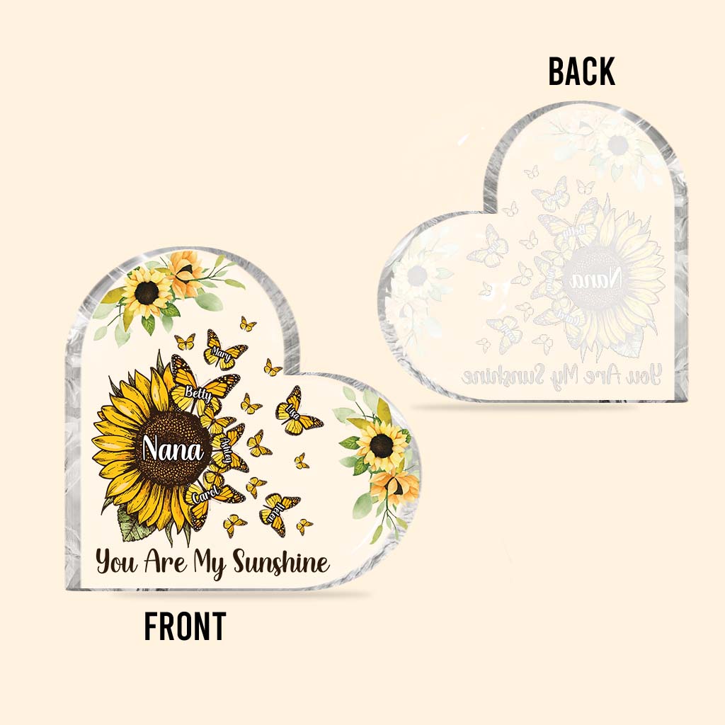 Beautiful Sunflower My Greatest Blessings - Gift for grandma, mom, aunt - Personalized Custom Shaped Acrylic Plaque