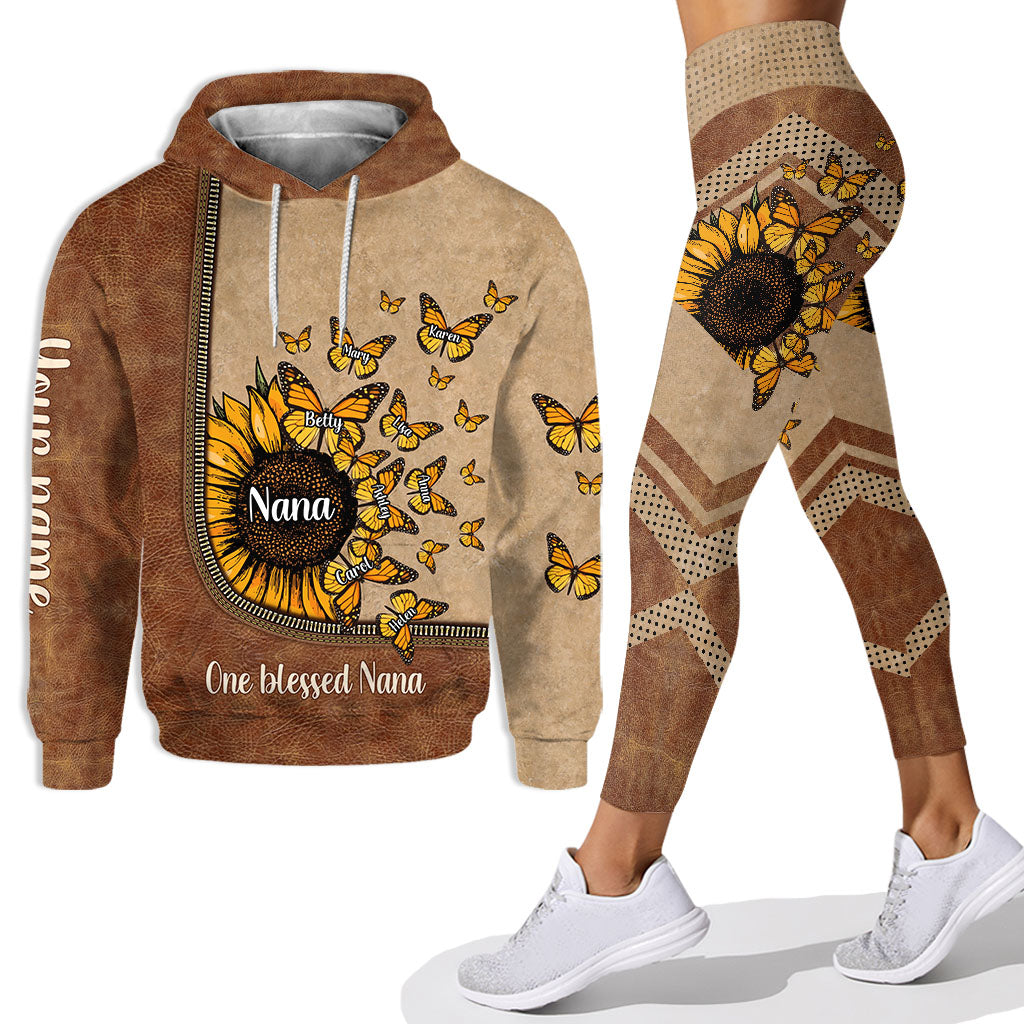 Beautiful Sunflower My Greatest Blessings  - Personalized Grandma Hoodie and Leggings