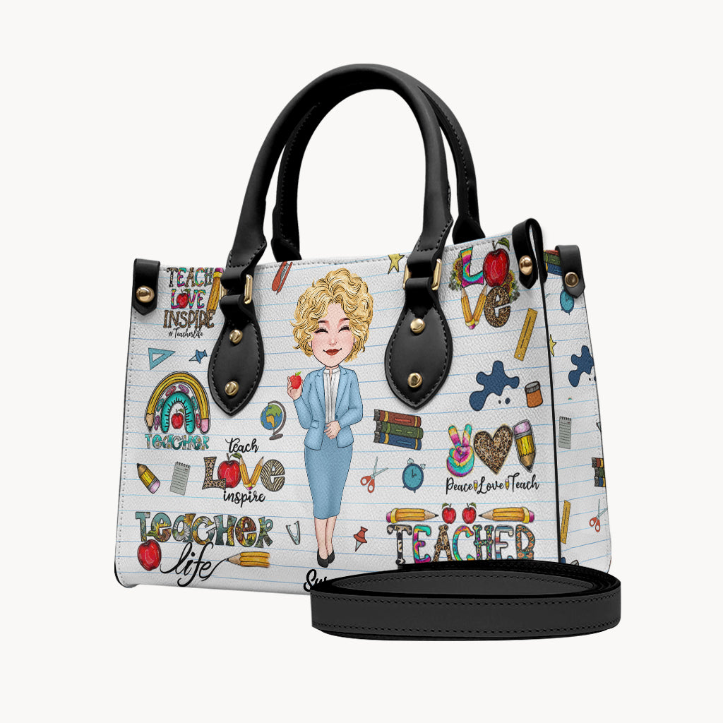 Teacher Life - Personalized Teacher Leather Handbag