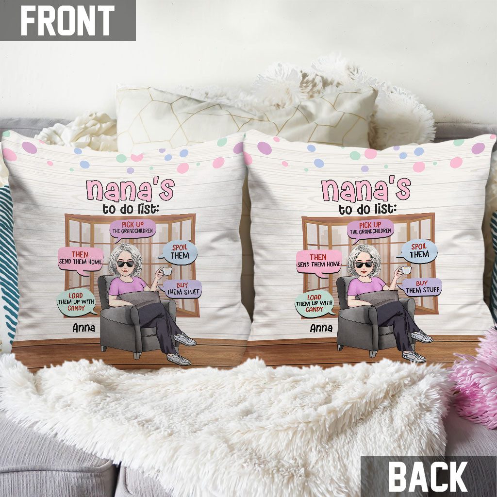 Grandma's To Do List - Personalized Grandma Throw Pillow