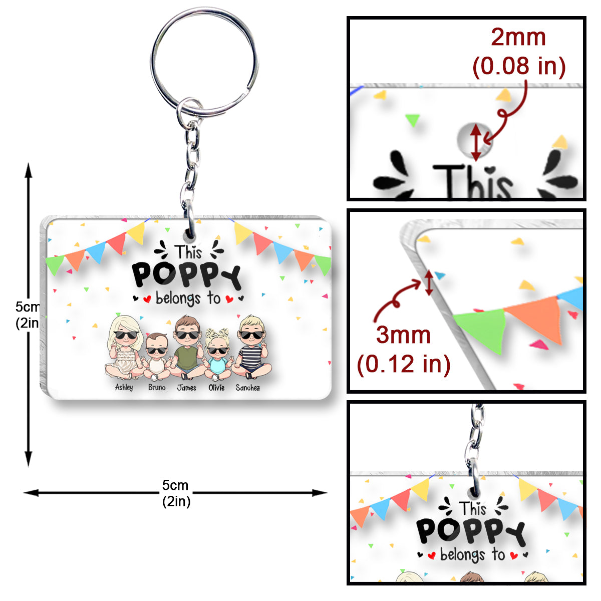 My Favorite People - Gift for grandpa, grandma, brother, sister, mom, dad, uncle, aunt - Personalized Keychain