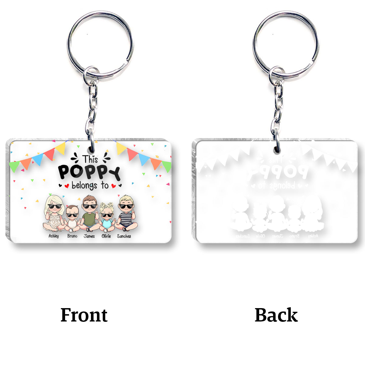 My Favorite People - Gift for grandpa, grandma, brother, sister, mom, dad, uncle, aunt - Personalized Keychain