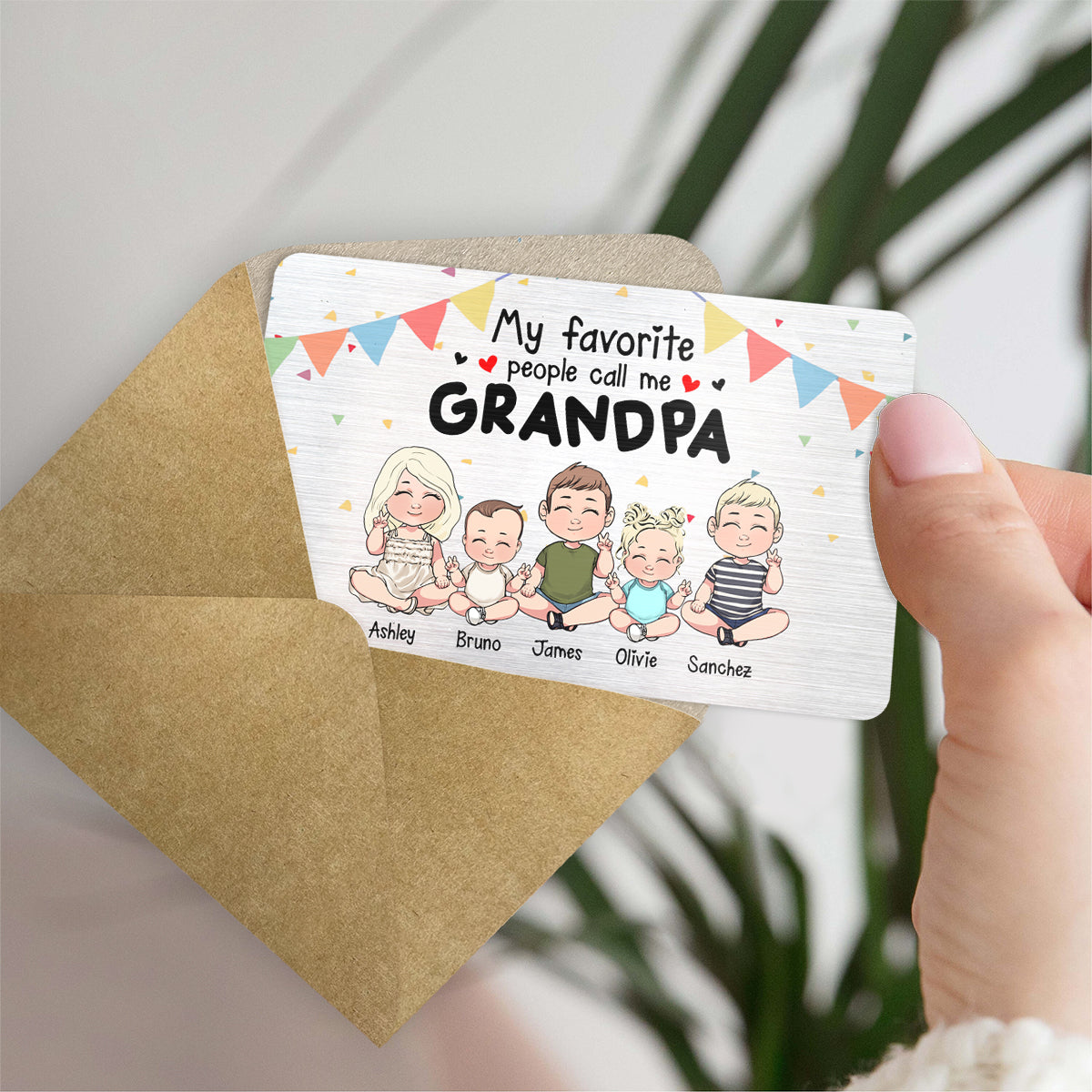 My Favorite People - Gift for grandpa, grandma, brother, sister, mom, dad, uncle, aunt - Personalized Wallet Insert Card