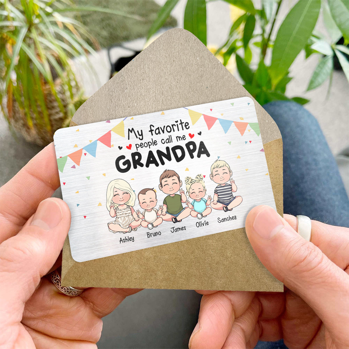 My Favorite People - Gift for grandpa, grandma, brother, sister, mom, dad, uncle, aunt - Personalized Wallet Insert Card