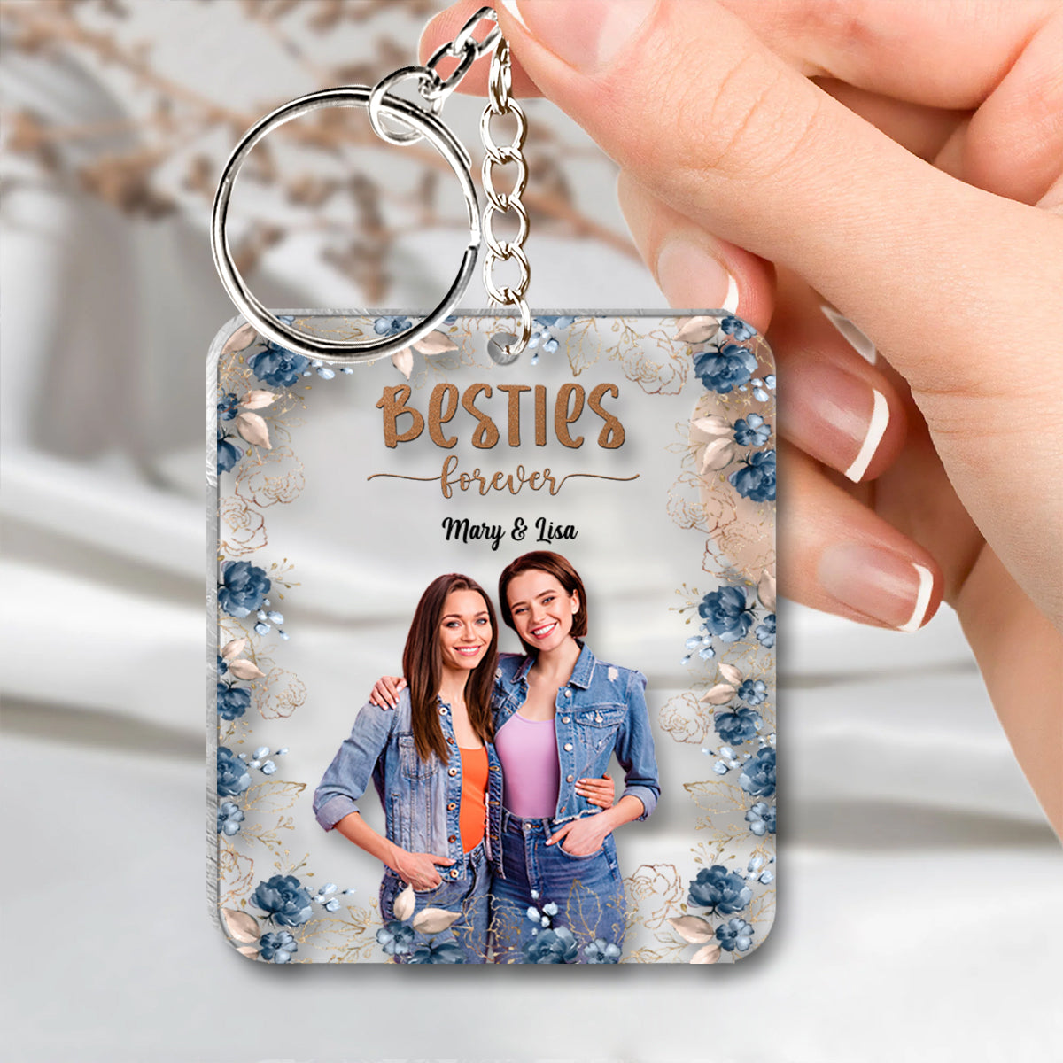 Besties Forever - Personalized Bestie Transparent Keychain