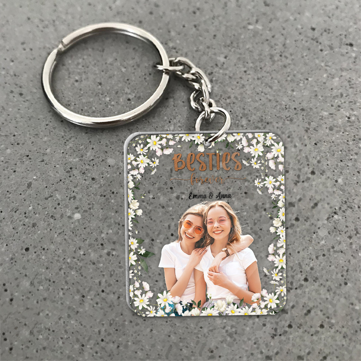 Besties Forever - Personalized Bestie Transparent Keychain