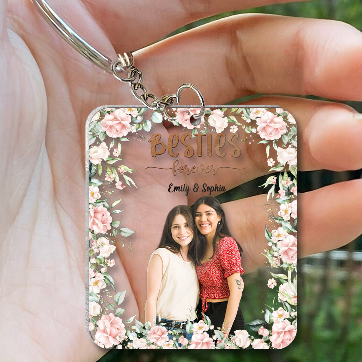 Besties Forever - Personalized Bestie Transparent Keychain