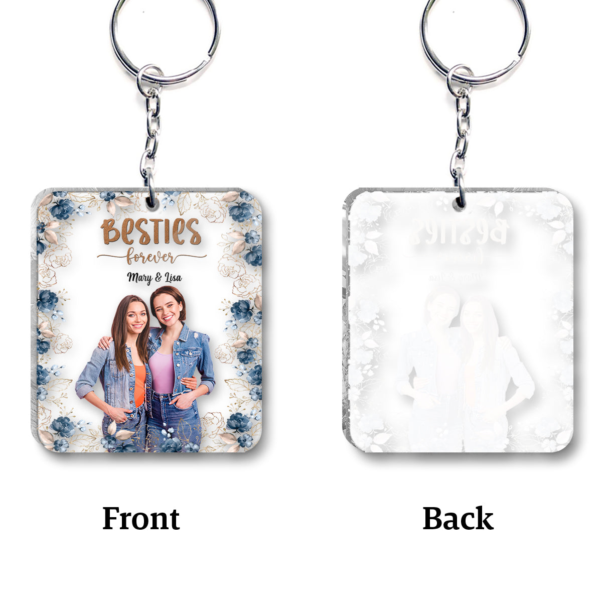 Besties Forever - Personalized Bestie Transparent Keychain