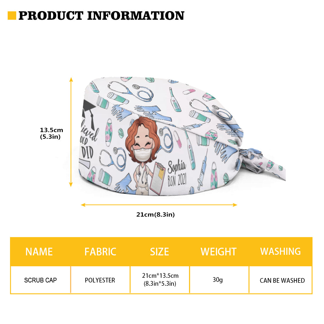 She Believed She Could - Personalized Nurse Scrub Cap