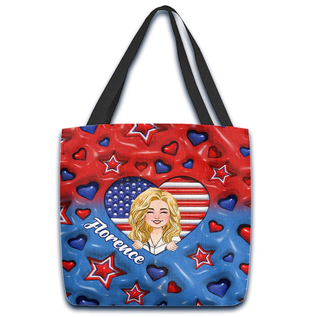 Personalized Nurse Gifts American Nurse Proud - Personalized Nurse Tote Bag