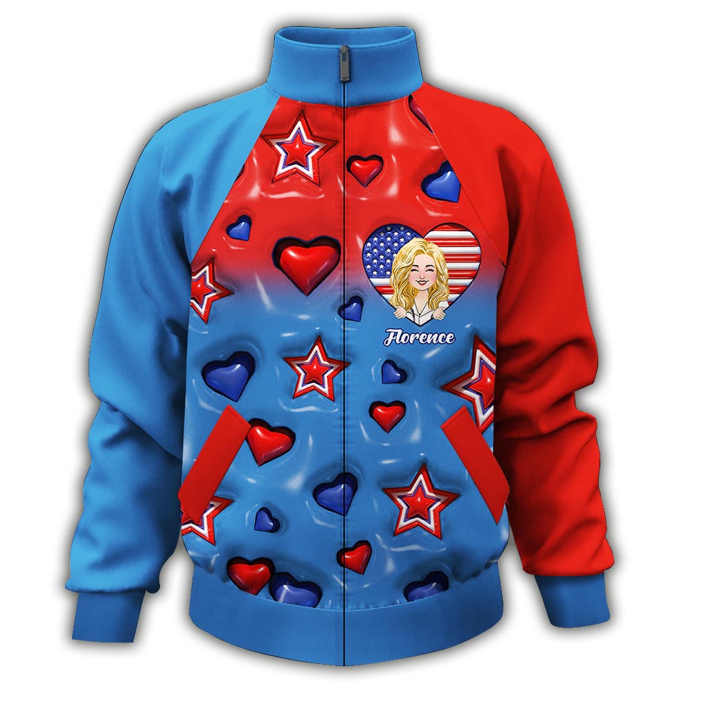 Personalized Nurse Gifts American Nurse Proud - Personalized Nurse Zip Jacket