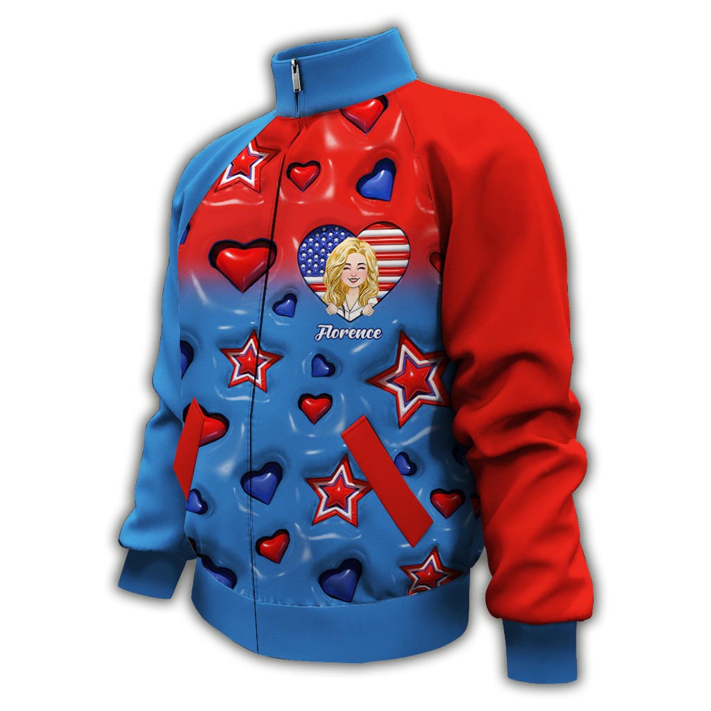 Personalized Nurse Gifts American Nurse Proud - Personalized Nurse Zip Jacket