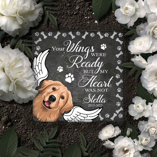 You Left Paw Prints On My Heart - Personalized Dog Square Shaped Stone