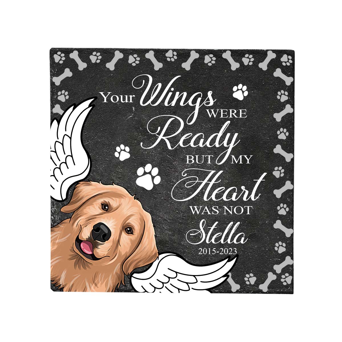 You Left Paw Prints On My Heart - Personalized Dog Square Shaped Stone