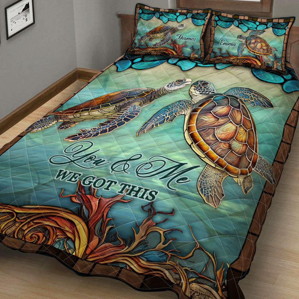 You & Me - Personalized Turtle Quilt Set