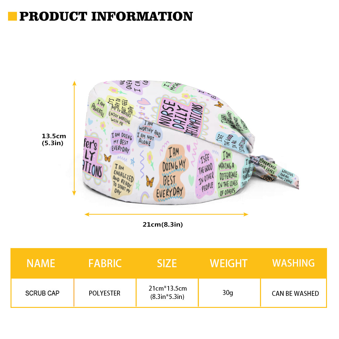 Nurse Daily Affirmations - Personalized Nurse Scrub Cap