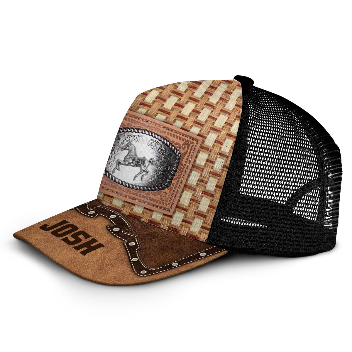 Metal Horse - Personalized Horse Trucker Hat (Black Mesh)