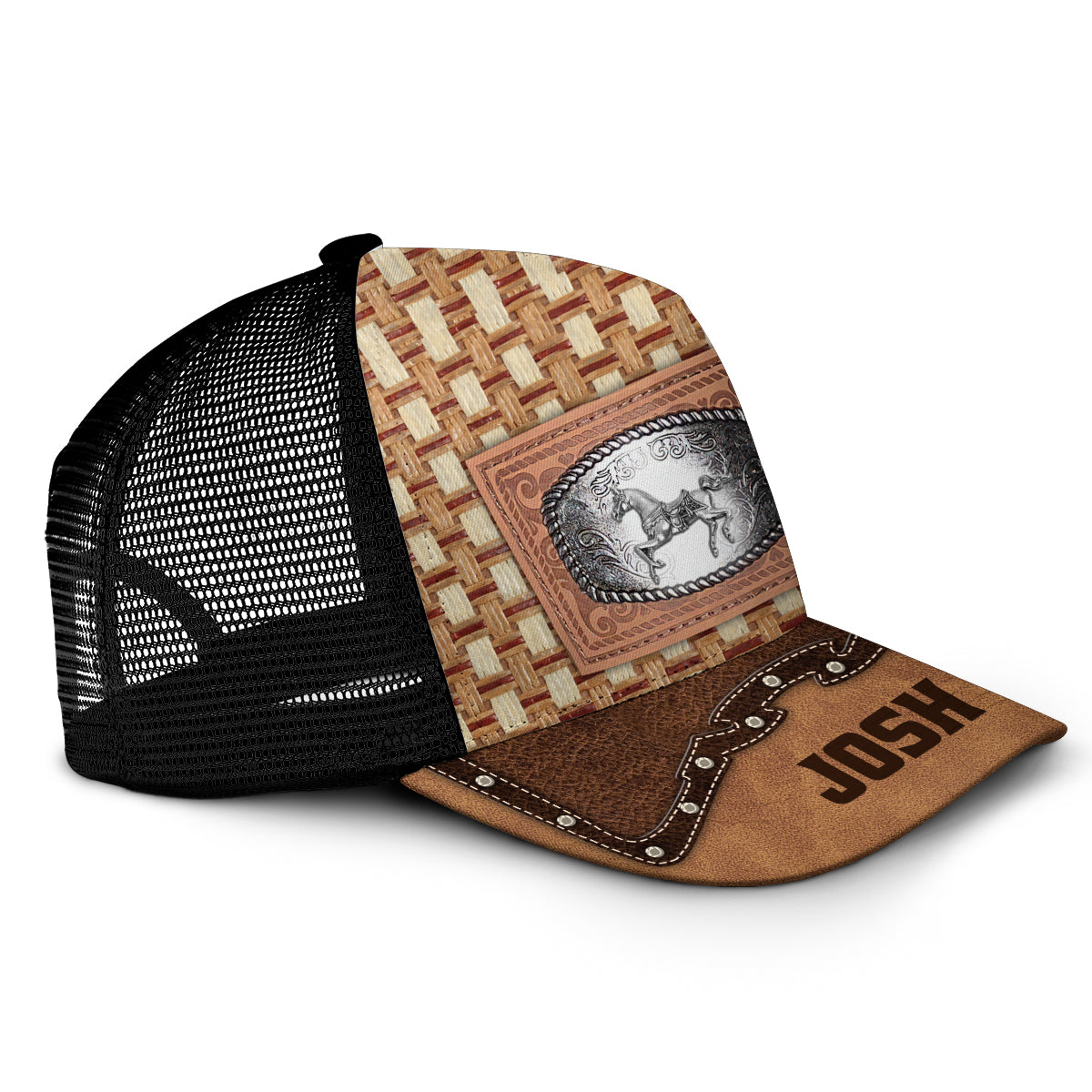 Metal Horse - Personalized Horse Trucker Hat (Black Mesh)