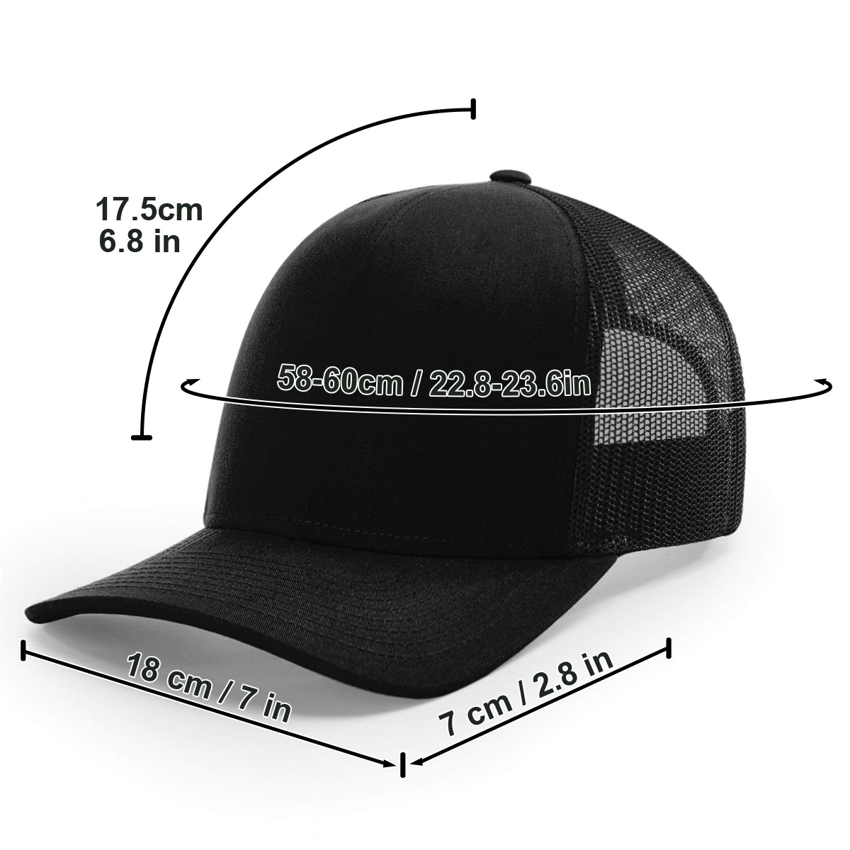 Metal Horse - Personalized Horse Trucker Hat (Black Mesh)