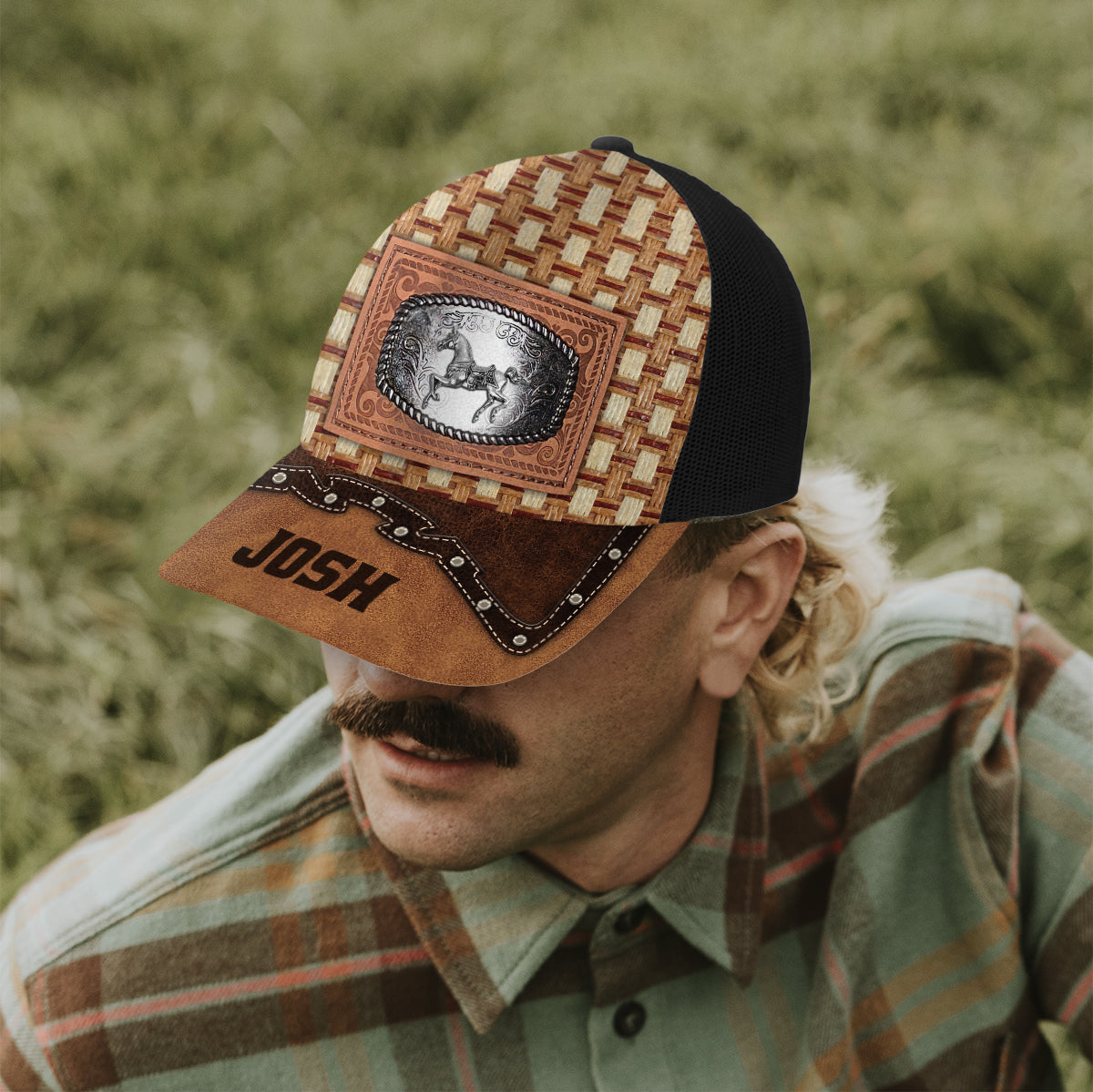 Metal Horse - Personalized Horse Trucker Hat (Black Mesh)