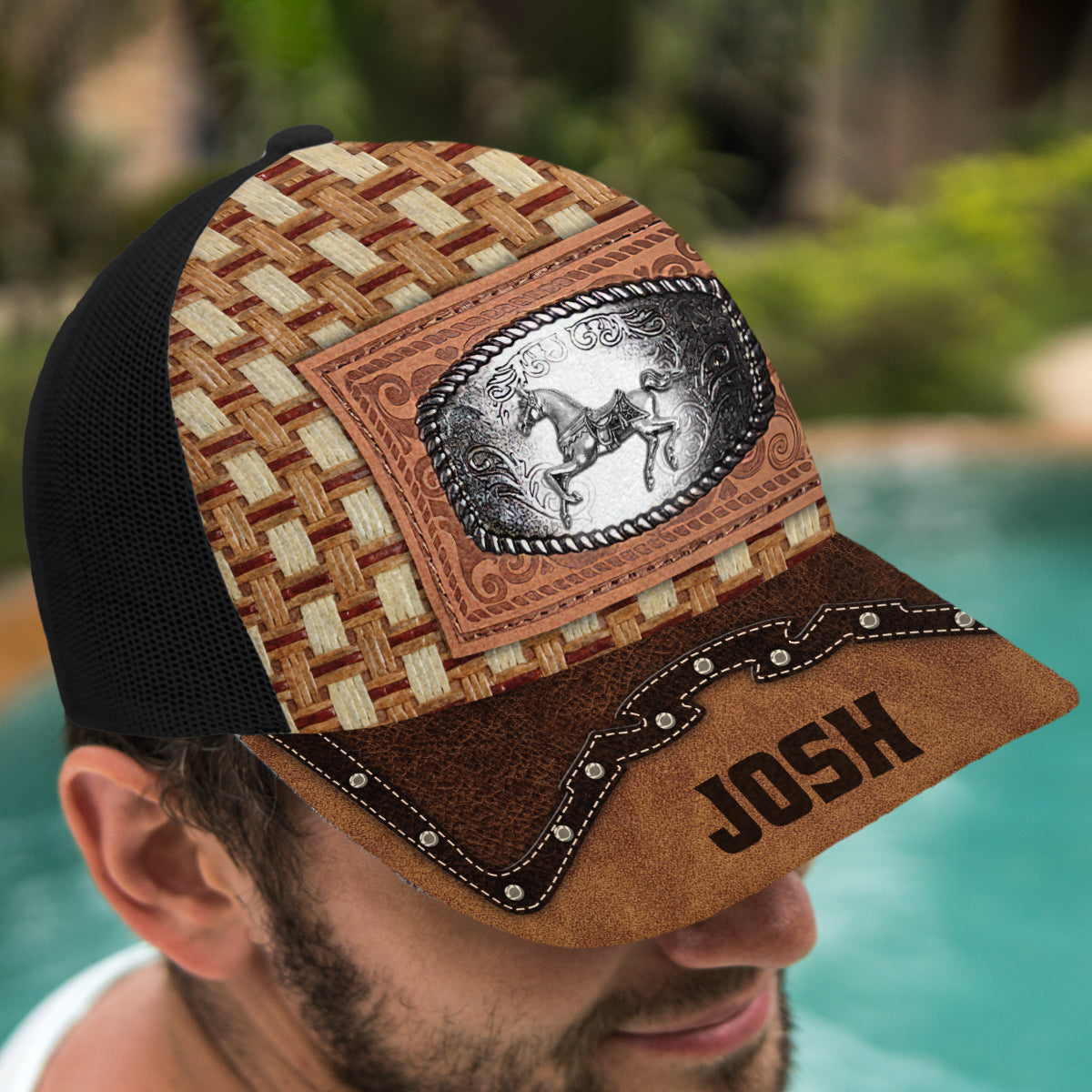 Metal Horse - Personalized Horse Trucker Hat (Black Mesh)