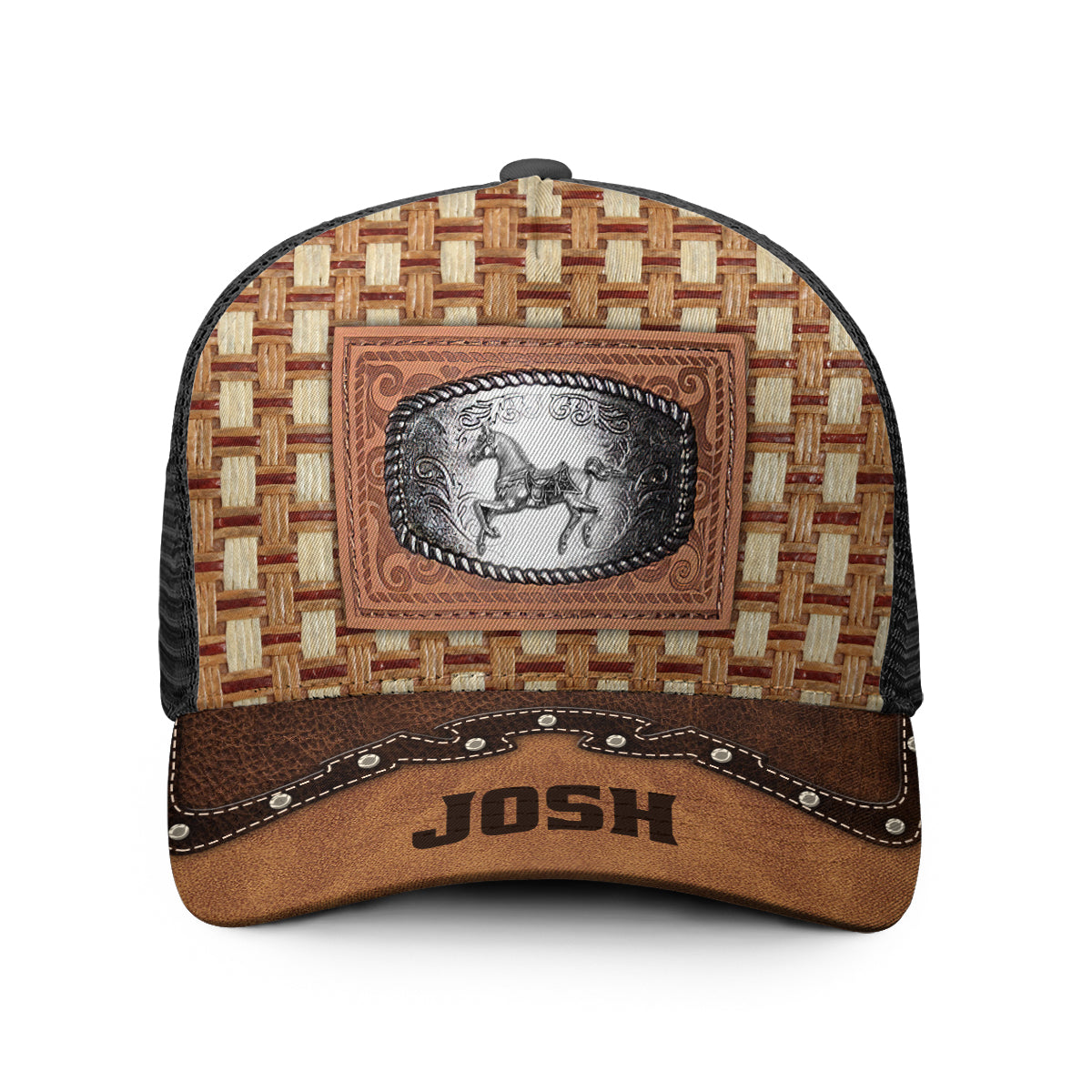 Metal Horse - Personalized Horse Trucker Hat (Black Mesh)
