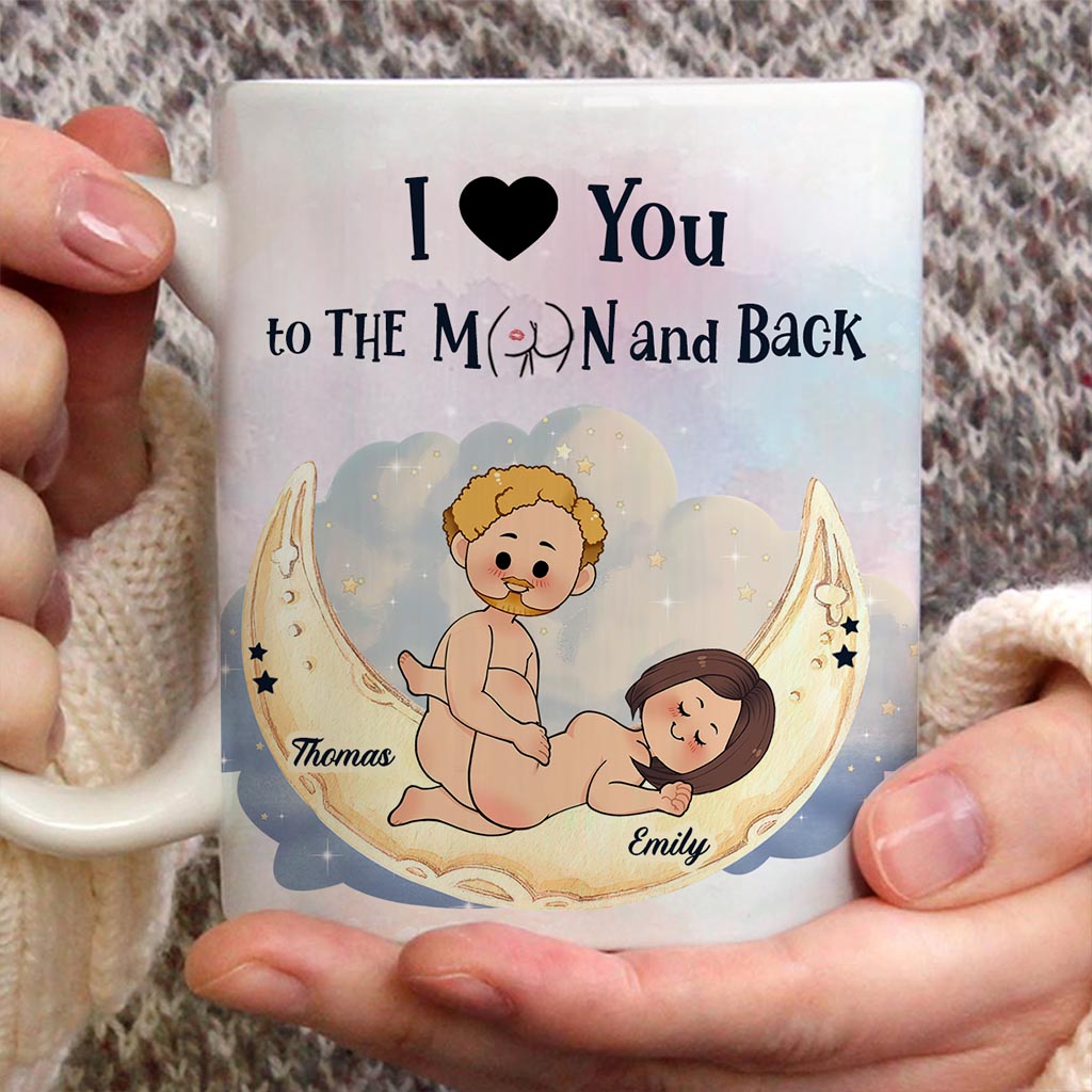 Love You To The Moon And Back - Personalized Couple Mug