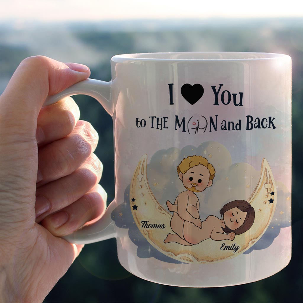 Love You To The Moon And Back - Personalized Couple Mug
