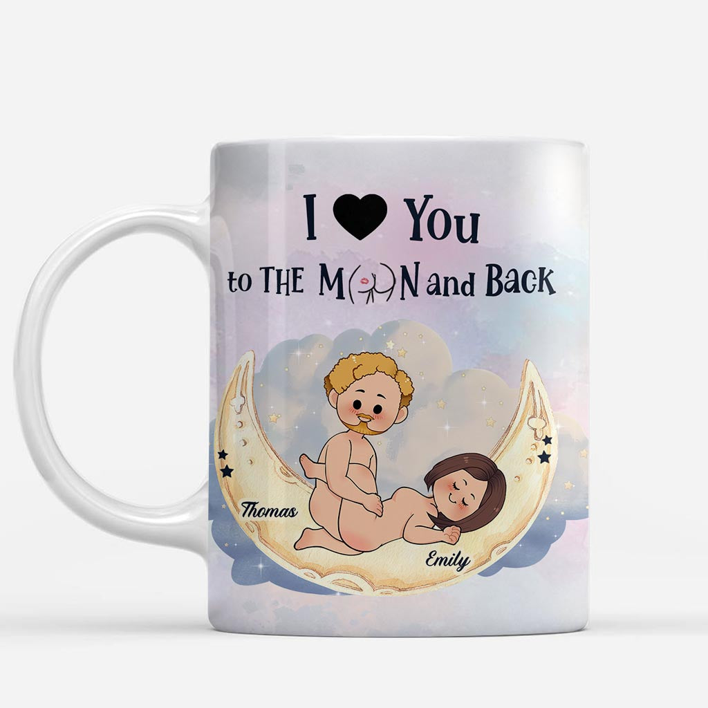 Love You To The Moon And Back - Personalized Couple Mug