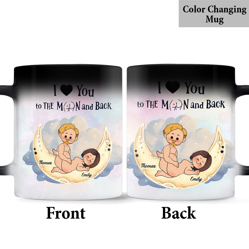 Love You To The Moon And Back - Personalized Couple Mug