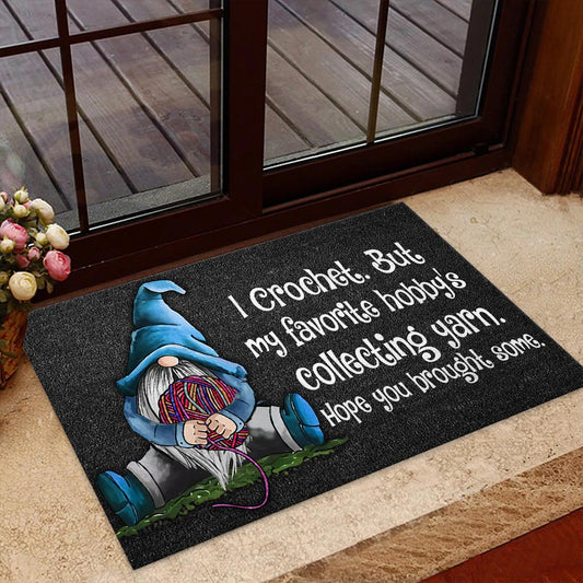 I Crochet Coir Pattern Print Doormat