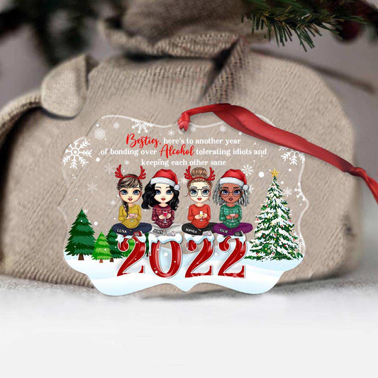 Besties - Personalized Christmas Bestie Transparent Ornament