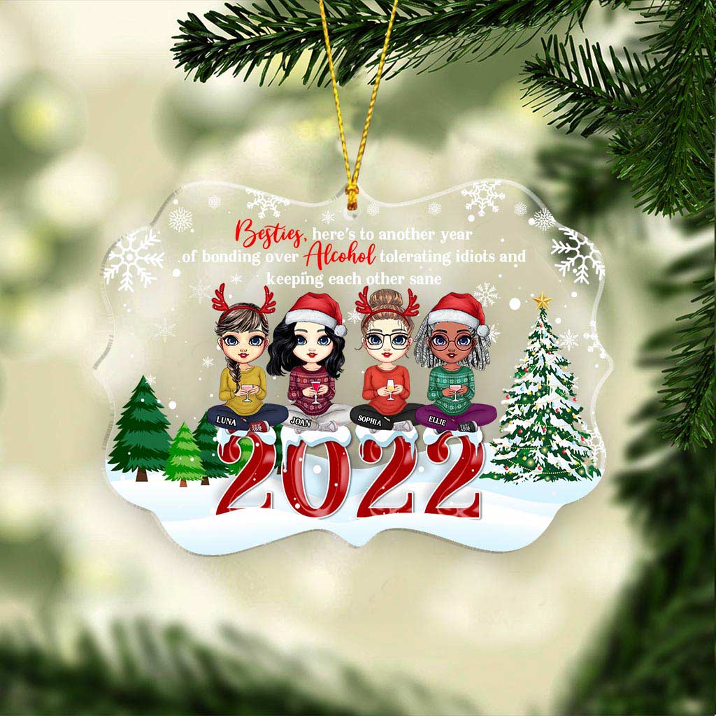 Besties - Personalized Christmas Bestie Transparent Ornament