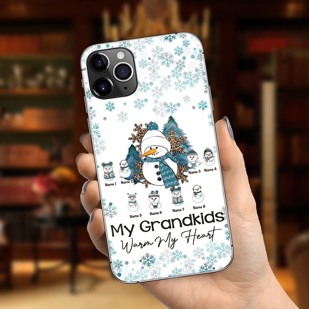 My Grandkids Warm My Heart - Personalized Christmas Grandma Phone Case