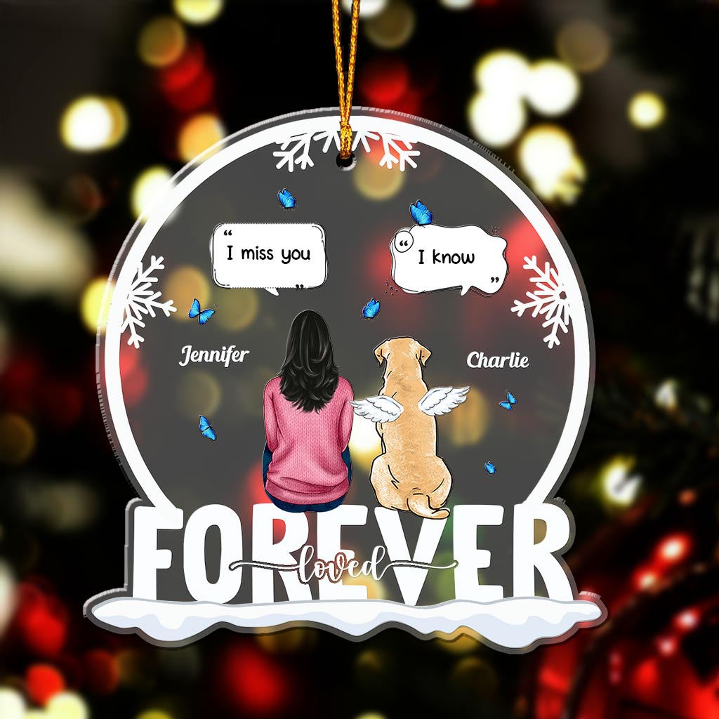 Forever Loved I Miss You - Personalized Dog Transparent Ornament