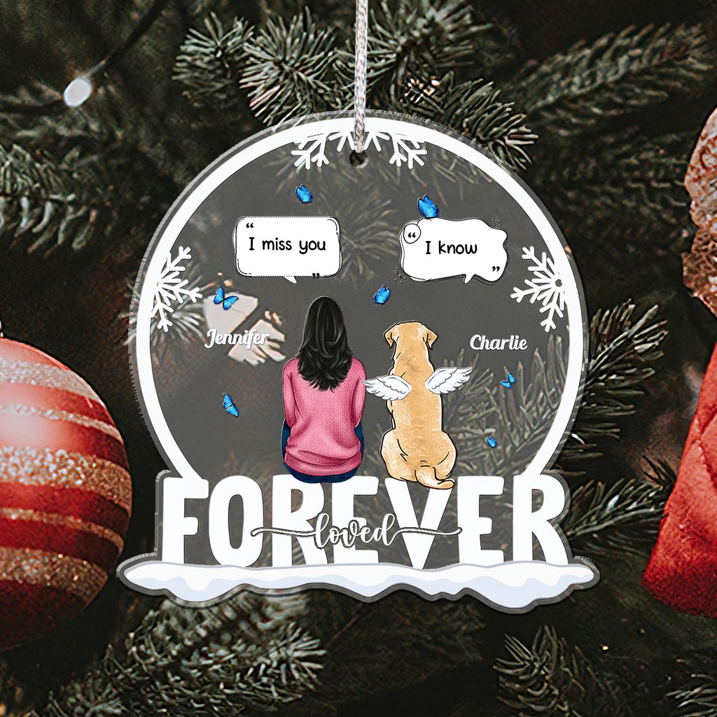 Forever Loved I Miss You - Personalized Dog Transparent Ornament