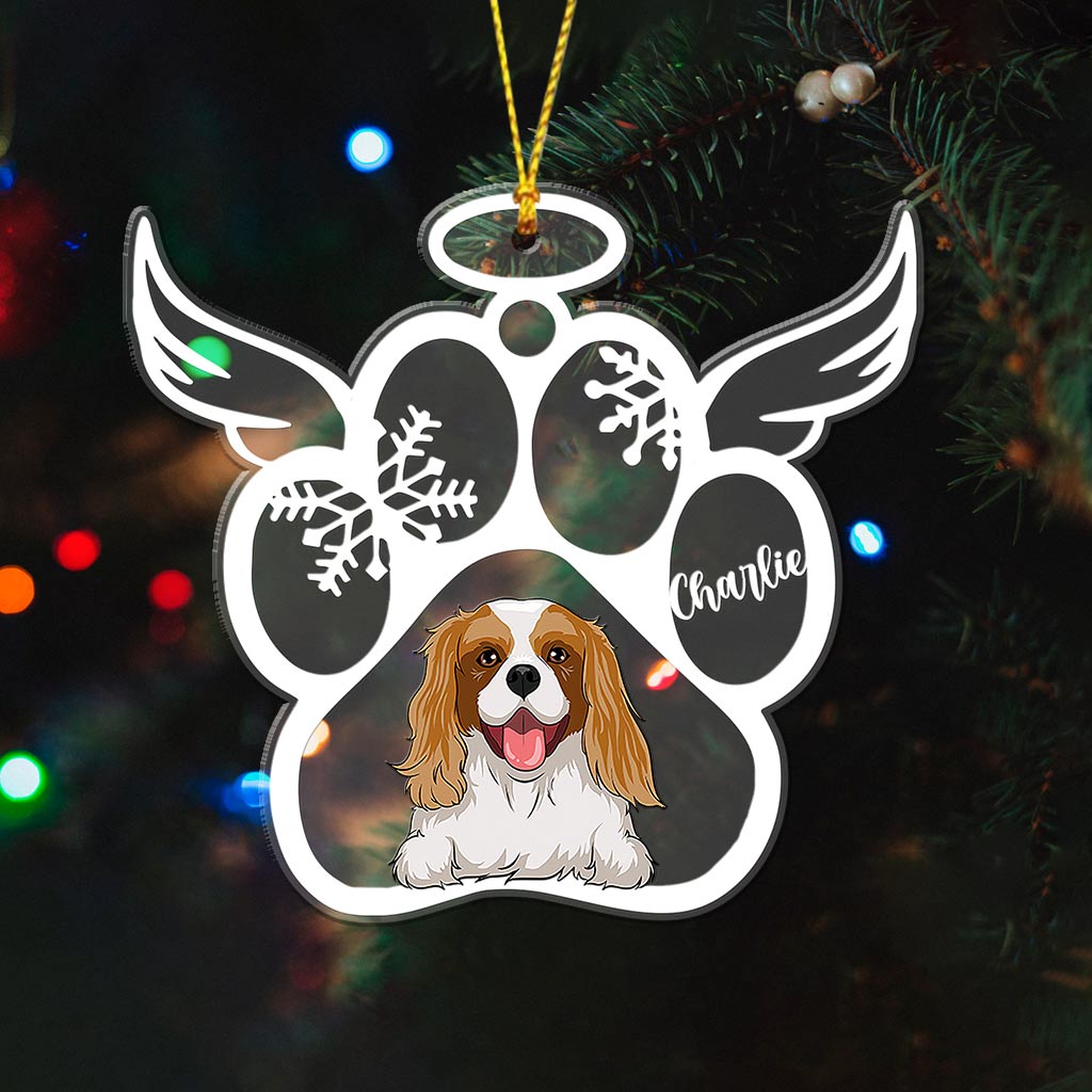 Christmas Paw Prints For Pet - Personalized Dog Transparent Ornament