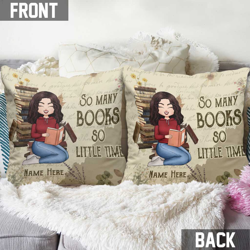 So Many Books, So Little Time - Personalized Book Throw Pillow
