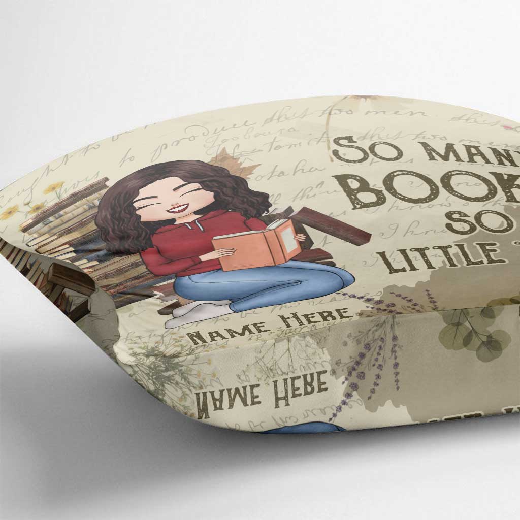 So Many Books, So Little Time - Personalized Book Throw Pillow