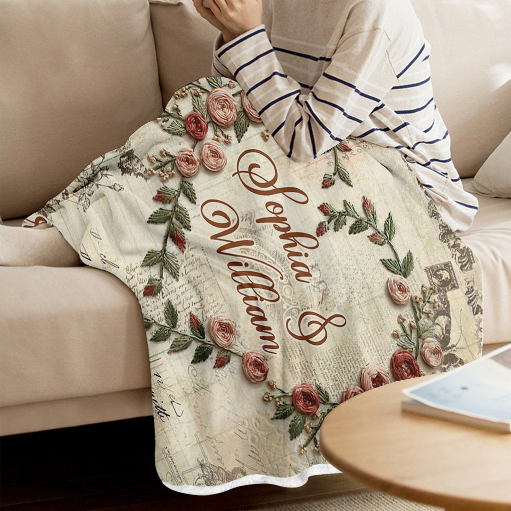 Forever And Always - Personalized Couple Blanket