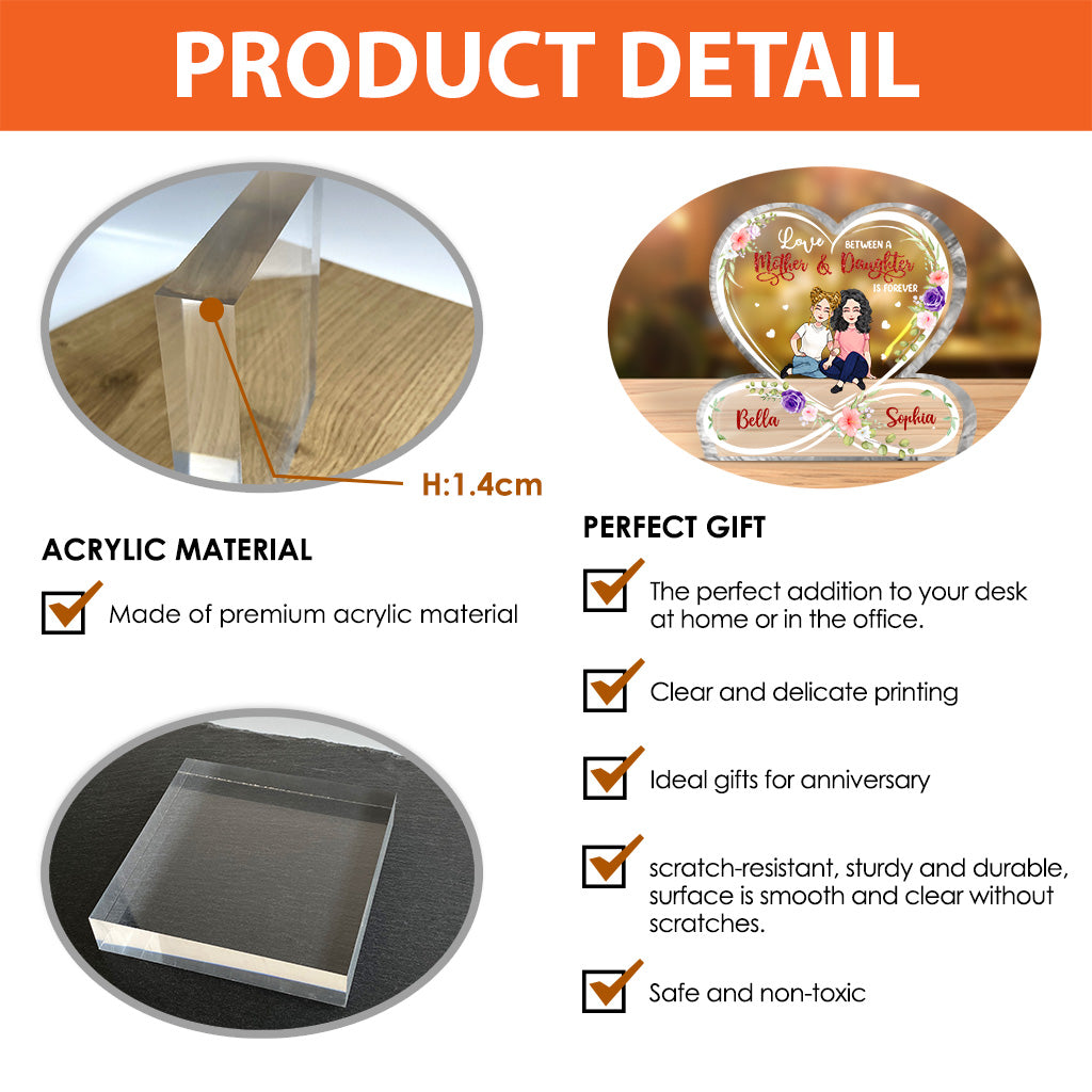 A Love Between A Mother - Personalized Mother's Day Mother Custom Shaped Acrylic Plaque