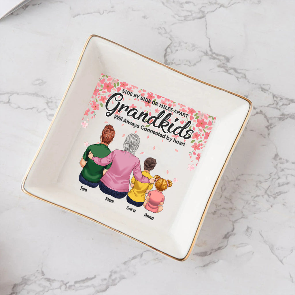 Side By Side - Gift for grandma, grandpa - Personalized Jewelry Dish