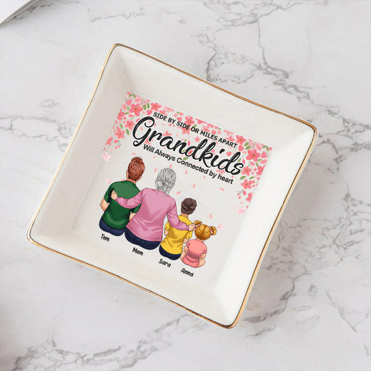 Side By Side - Gift for grandma, grandpa - Personalized Jewelry Dish