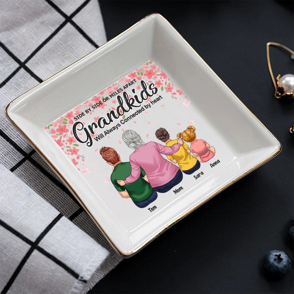Side By Side - Gift for grandma, grandpa - Personalized Jewelry Dish