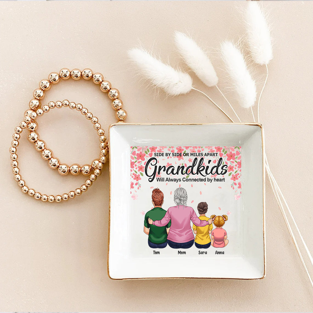 Side By Side - Gift for grandma, grandpa - Personalized Jewelry Dish